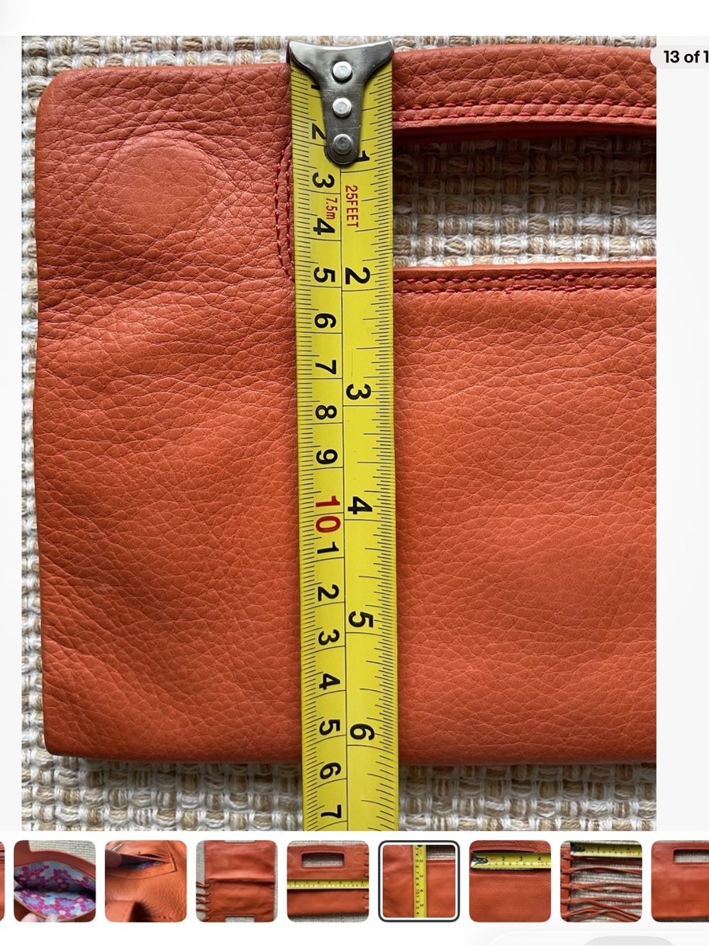 HOBO Sunny Orange Leather Fringe Clutch - Picture 13 of 16